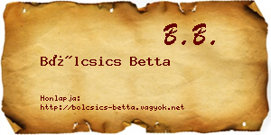 Bölcsics Betta névjegykártya